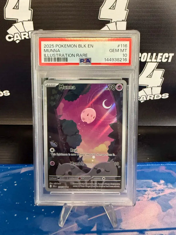 PSA 10 - POKÉMON MUNNA 116 ILLUSTRATION RARE (2025 Black Bolt)