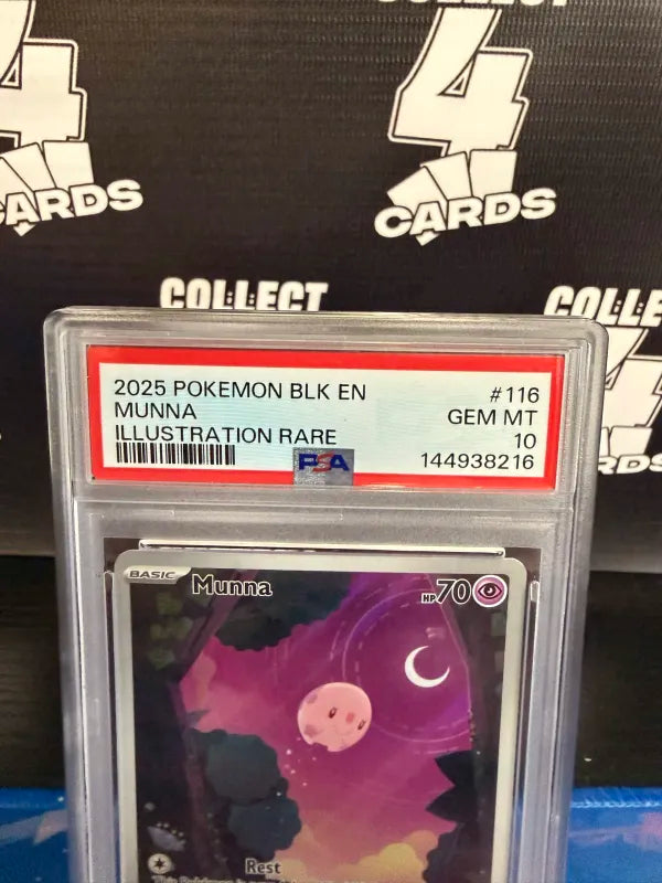 PSA 10 - POKÉMON MUNNA 116 ILLUSTRATION RARE (2025 Black Bolt)