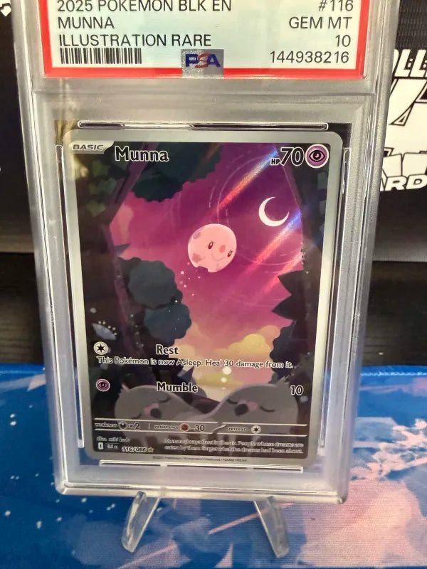 PSA 10 - POKÉMON MUNNA 116 ILLUSTRATION RARE (2025 Black Bolt)
