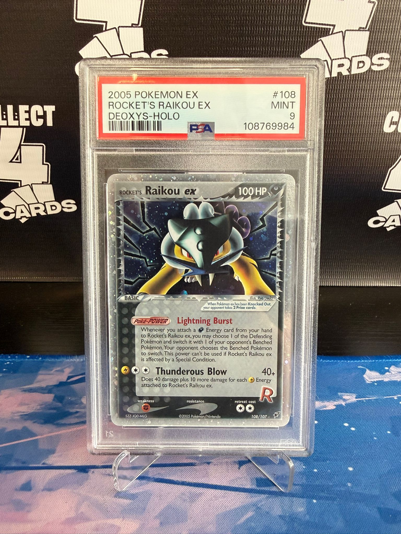 PSA 9 - ROCKET'S RAIKOU EX 108 (2005 Pokémon EX)
