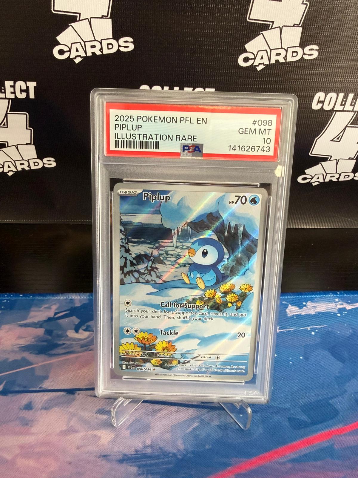 PSA 10 - PIPLUP 098 ILLUSTRATION RARE (2025 Phantasmal Flames)