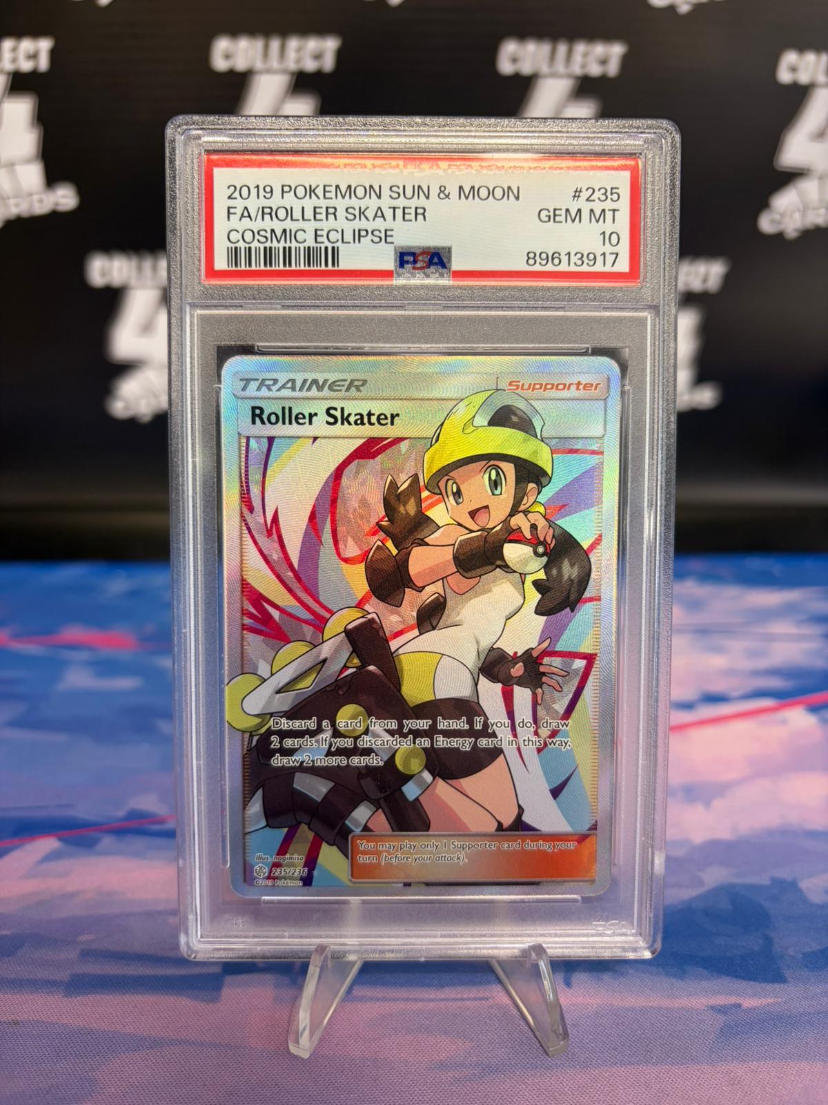 PSA 10 - ROLLER SKATER 235 FULL ART TRAINER (2019 Cosmic Eclipse)