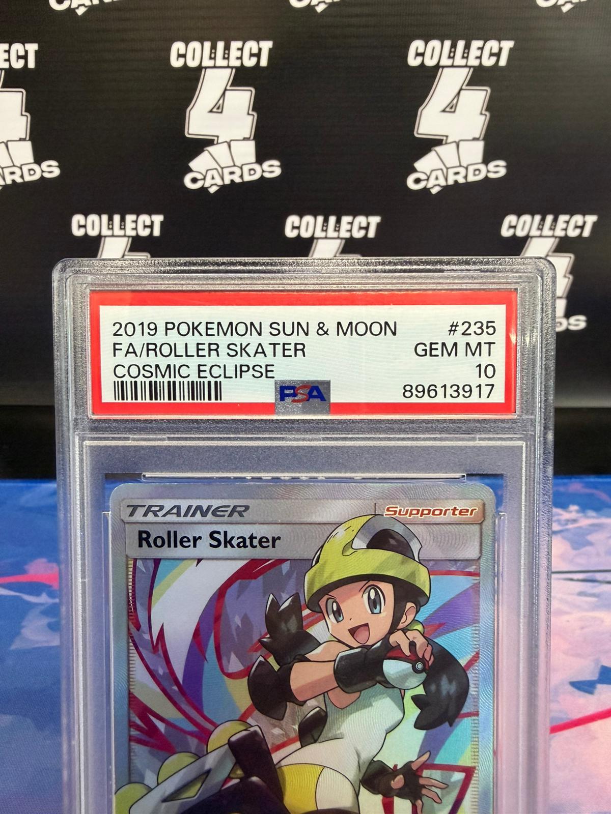 PSA 10 - ROLLER SKATER 235 FULL ART TRAINER (2019 Cosmic Eclipse)